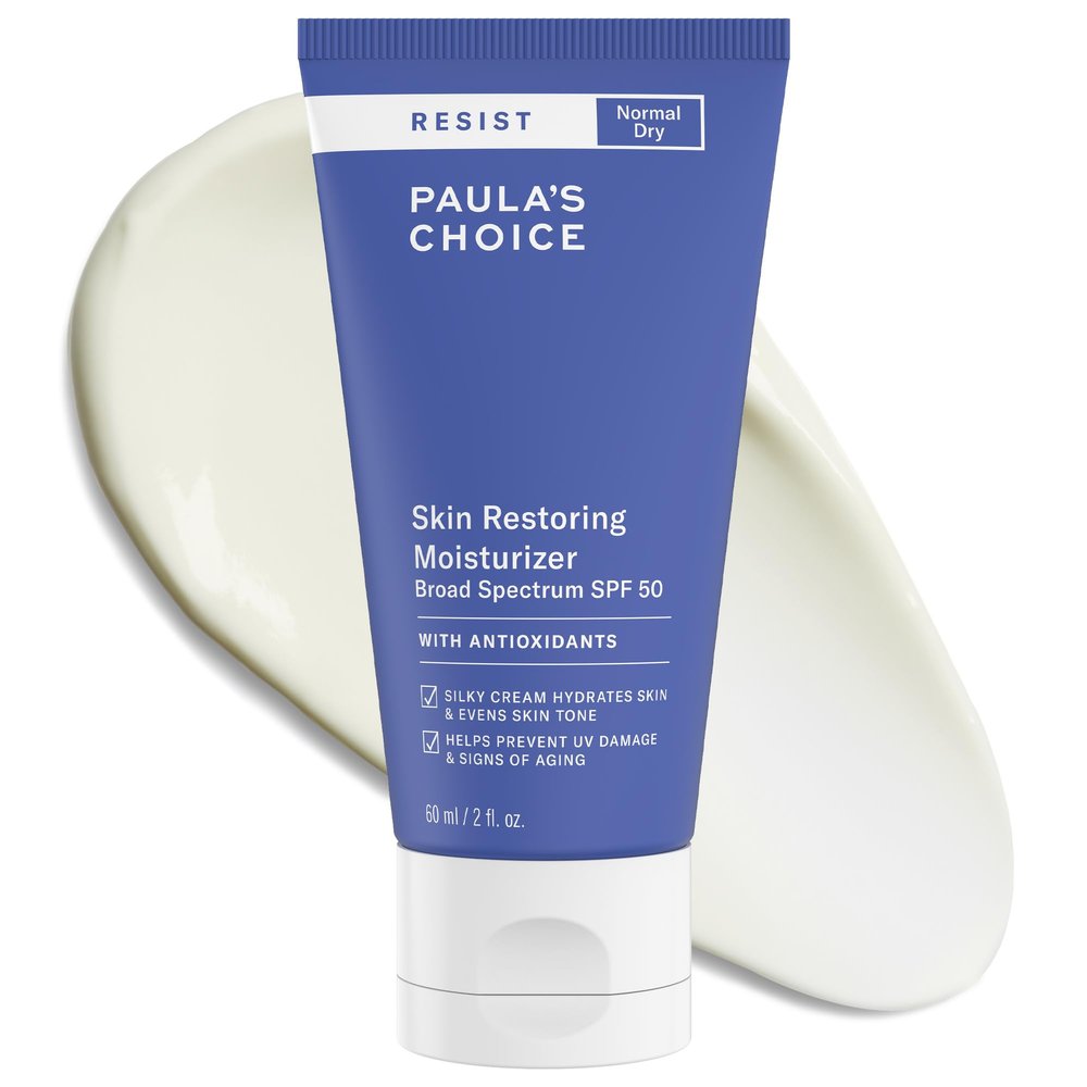 Paula's Choice RESIST Skin Restoring Moisturizer SPF 50, UVA & UVB Protection, Shea Butter & Niacinamide, Anti-Aging Sunscreen for Dry Skin, 2oz