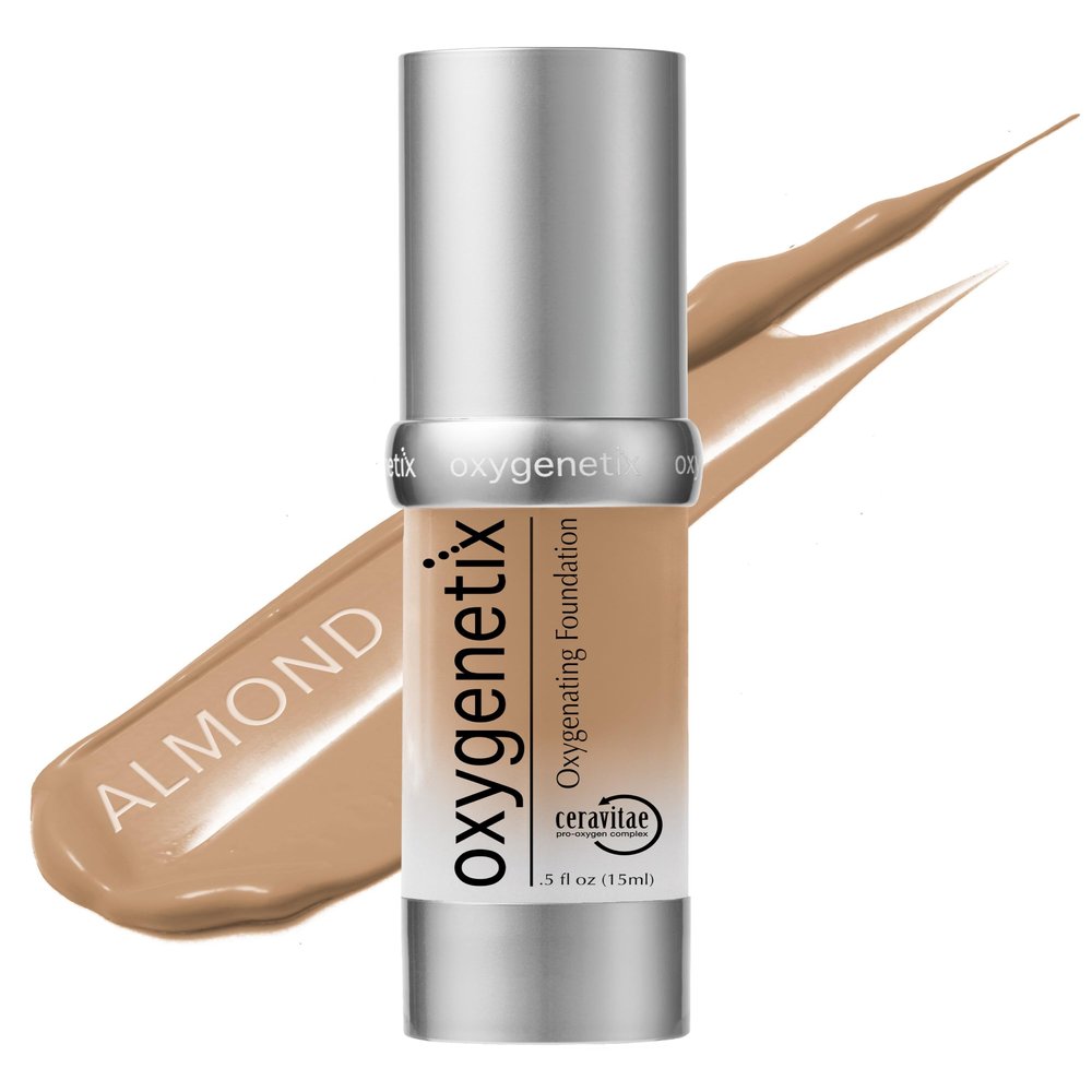 Oxygenetix Oxygenating Foundation  Almond | Breathable Makeup for Face | Buildable Coverage with Weightless Feel | Longwear Foundation for Women | Safe for Sensitive or Laser-Treated Skin