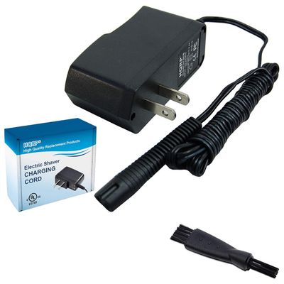 HQRP 12V AC Adapter Power Cord Charger for Braun Series 3 Model 340s-4 Type 5414, CruZer2 CruZer3 Model Z30 Z50 2775 2776 2864 2865 2866 2874 2876 Type 5733 Shaver Plus Cleaning Brush