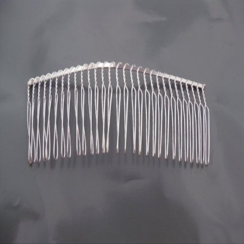 1 COMB05 Twist Wire Silver Hair Comb Wedding Bridal Veil Supplies Craft DIY 4.5"