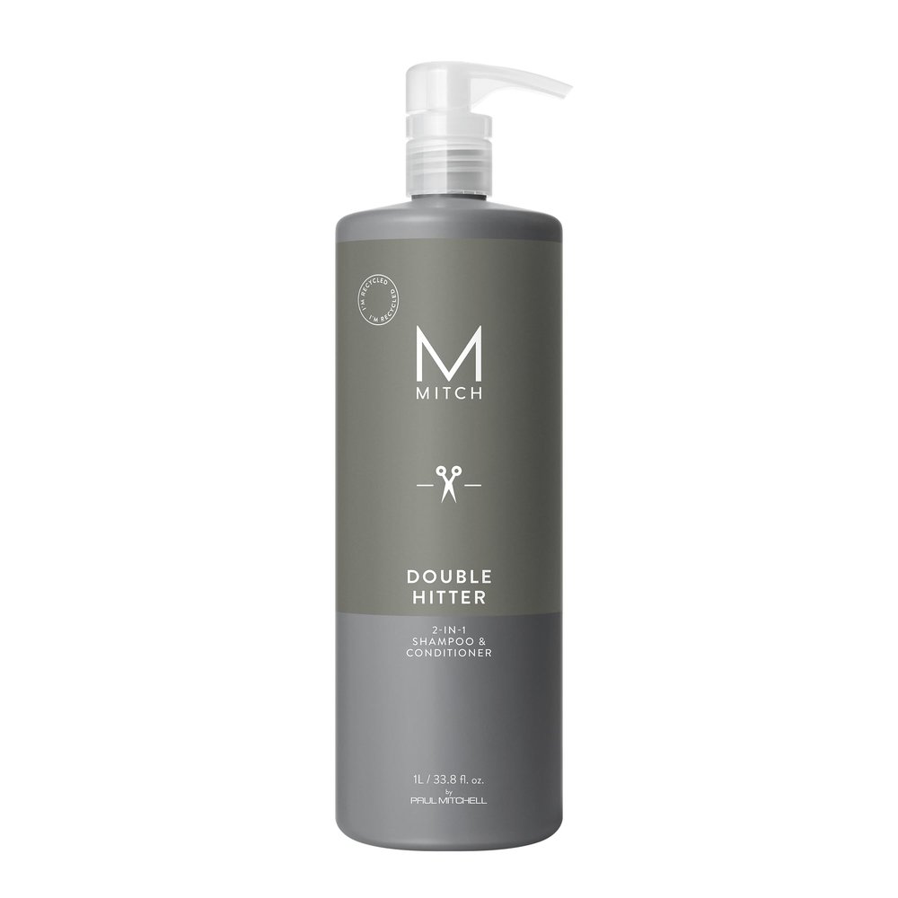 MITCH by Paul Mitchell Double Hitter 2-in-1 Shampoo and Conditioner for Men, For All Hair Types, 33.8 fl. oz.