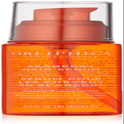 Obliphica Seaberry Leave in Hair Serum for Fine & Medium Hair - Vitamins and Omegas for Frizz Free & Nourished Hair - Hair Serum for Dry Hair and Growth - 2.2 Fl Oz