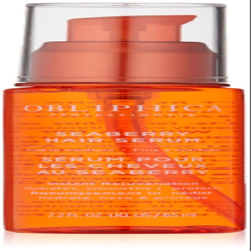 Obliphica Seaberry Leave in Hair Serum for Fine & Medium Hair - Vitamins and Omegas for Frizz Free & Nourished Hair - Hair Serum for Dry Hair and Growth - 2.2 Fl Oz