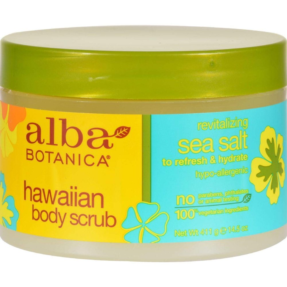 ALBA BOTANICA BODY SCRUB,SEA SALT, 14.5 OZ