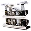 Parker Double Edge Razor Stand - Solid Brass with Mirror Chrome Finish -Holds 4 Razors - Parker Stand with Padded Base - Excellent Storage for Long Handled Double Edge Safety Razors view 1