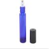 10ml DEEP COBALT BLUE Glass Roll-On THICK Bottles (144) with Stainless Steel Roller Balls - and Flat Black Caps, Refillable Aromatherapy Essential Oil Roll On (144 of each) view 1