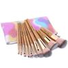 10 Pcs Makeup Brush Set Professional Bamboo Handle Make up Brush Foundation Powder Eyebrow Eyeshadow Eyebrow Concealer Lip Brushes Kits Cosmetic Tools With Colorful Artificial Leather Bag view 2