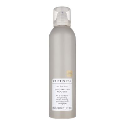 Kristin Ess Hair Instant Lift Volumizing Mousse with Castor Oil - Boosts Volume + Thickens, Body Building, Lasting Hold, Non Sticky, For Curly, Wavy + Straight Hair, 8.1 Oz