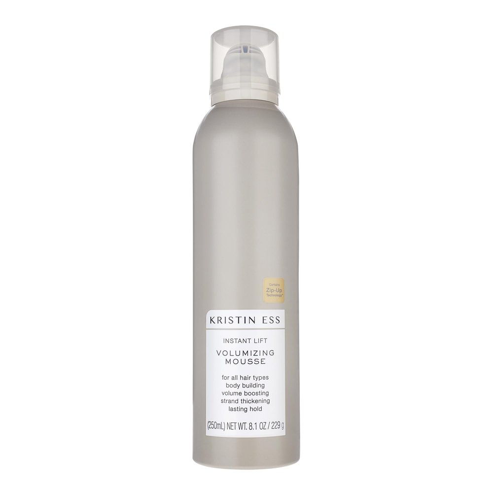 Kristin Ess Hair Instant Lift Volumizing Mousse with Castor Oil - Boosts Volume + Thickens, Body Building, Lasting Hold, Non Sticky, For Curly, Wavy + Straight Hair, 8.1 Oz