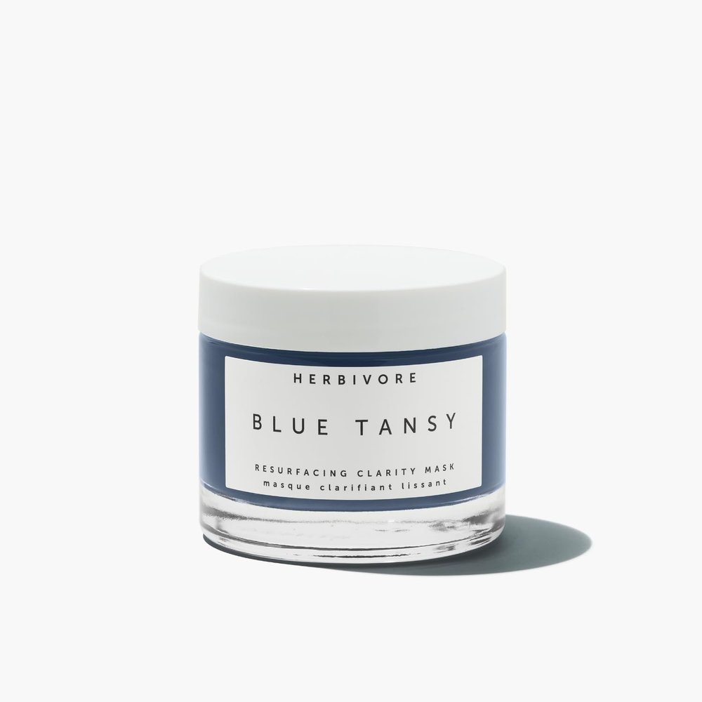 HERBIVORE Blue Tansy Resurfacing Clarity Mask | Acne Clarifying Face Mask Reduces Redness & Refines Pores | for Oily Skin, Vegan, 60 mL / 2.02 oz