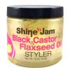 AmPro Shine-n-Jam Castor Oil and Flaxseed Gel - Nourishes Tresses and Adds Shine - Infused With Vitamin E to Condition All Hair Textures - Strengthens with Keratin Protein and Omega 3-16 oz view 1