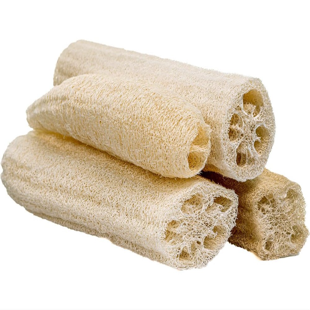 SeaSationals Loofah Sampler 4-Pack - Includes one Each of 10-12 inch Egyptian, Mayan, Peruvian & Traditional Loofahs