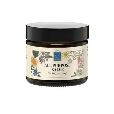 Wise Woman Herbals All-Purpose Salve, Herbal Balm with Calendula & Comfrey, Soothes Dry, Irritated Skin, Postpartum Skin Care, Nourishing Skin Support for All Ages, Non-GMO, 2 oz Jar