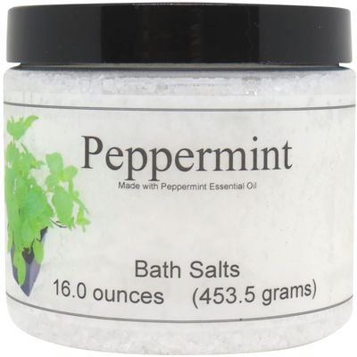 All Natural Peppermint Bath Salts by Eclectic Lady, 16 ounces