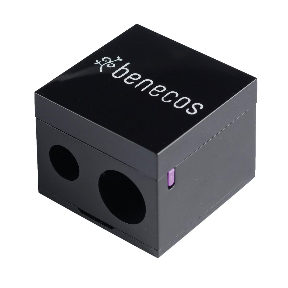 benecos - double sharpener for cosmetic pencils - with integrated cleaning spatula