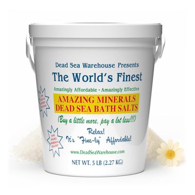 Dead Sea Warehouse-Amazing Minerals Dead Sea Bath Salts,100% Full Mineral Therapeutic Bath Salts, Detoxifying & Moisturizing, Exfoliating for Dry Skin, Unscented(5 lbs)