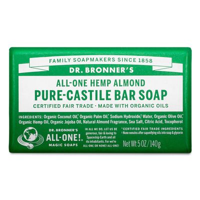 Dr. Bronner's - Pure-Castile Bar Soap (Almond, 5 ounce) - Made with Organic Oils, For Face, Body and Hair, Gentle and Moisturizing, Biodegradable, Vegan, Cruelty-free, Non-GMO