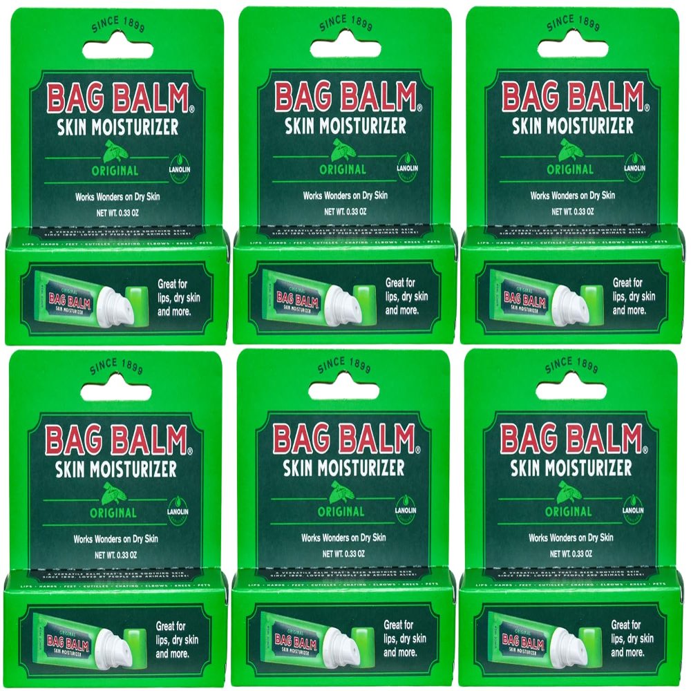 Bag Balm Original On-the-Go Lip Balm Tubes for Chapped Lips, Dry Hands, Skin Irritations and More - 0.33oz, 6 Pack