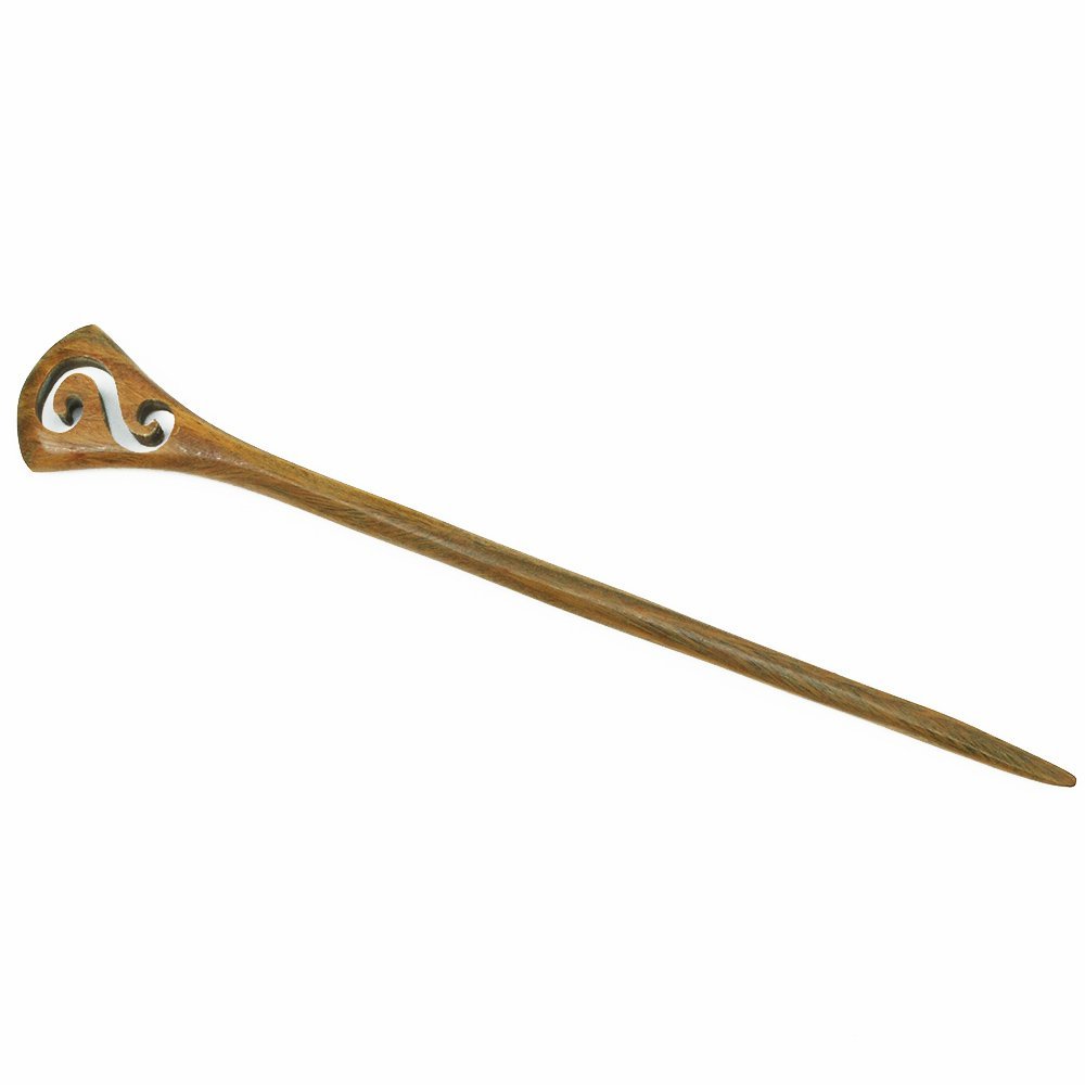 1PC Hand wood carved hair stick carved shawl pin