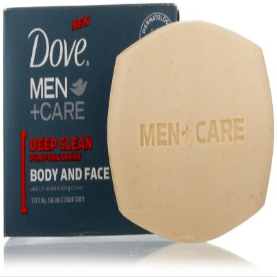Dove Men + Care Body and Face Bar, Deep Clean, 4 Bar (Pack of 2)