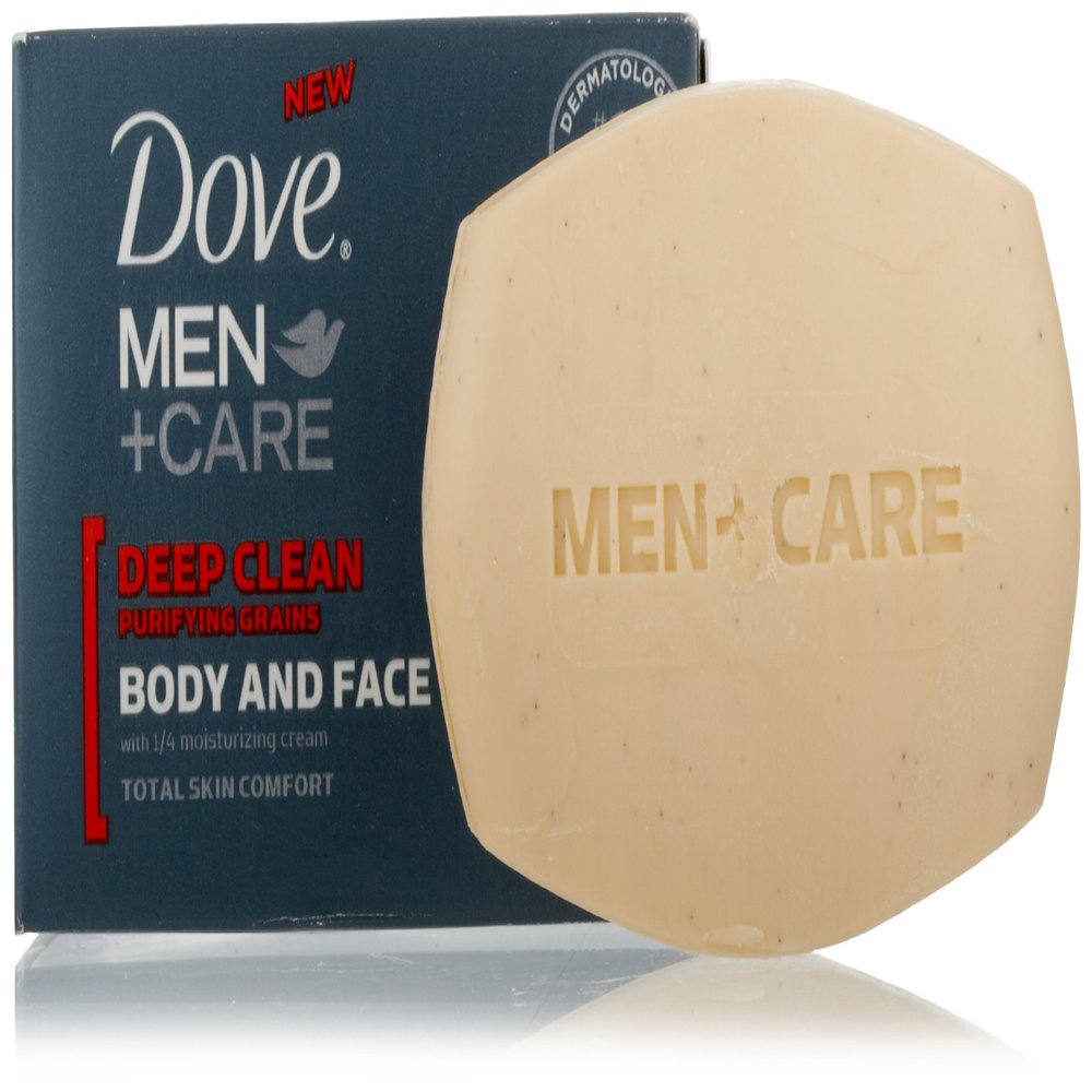 Dove Men + Care Body and Face Bar, Deep Clean, 4 Bar (Pack of 2)