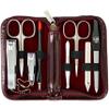 3 Swords Germany  Brand Quality 8 Piece Manicure Pedicure Grooming kit Set for Professional Nail Care with Synthetic Leather case Burgundy - Made in Germany view 1
