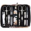 3 Swords Germany - brand quality 8 piece manicure pedicure grooming kit set synthetic leather case camouflage - Made in Germany view 1