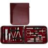 3 Swords Germany - brand quality 12 piece manicure pedicure grooming kit set for professional finger & toe nail care with burgundy synthetic leather case - Made in Germany view 1