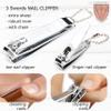 3 Swords Germany - brand quality 3 piece manicure pedicure grooming kit set for professional finger & toe nail care tool clipper fashion leather case in gift box, Made by 3 Swords (00811) view 2