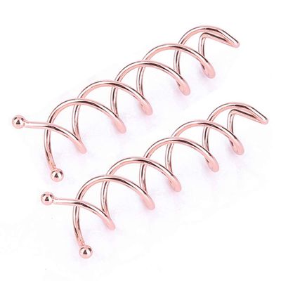 10Pcs Round Tips Spiral Bobby Hair Pins Spin Pin Hair Clip Twist Screw Hair Pins Bun Stick for DIY Hair Style Tool (Rose Gold)