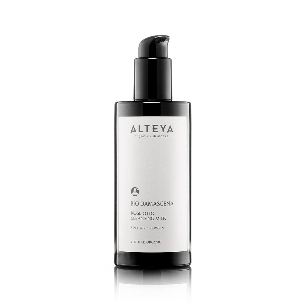 Alteya Organics Cleansing Milk Certified Organic Skin Care 6.8 Fl Oz/200 mL Bio Damascena Award-Winning Face Cleanser With Organic Bulgarian Rose Oil Purifying, Balancing and moisturizing