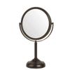 JERDON Two-Sided Tabletop Makeup Vanity Mirror - 10X-1X Magnification & Swivel Design - 6-Inch Diameter Portable Mirror - Bronze Finish - Model JP910BZP view 1