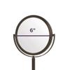 JERDON Two-Sided Tabletop Makeup Vanity Mirror - 10X-1X Magnification & Swivel Design - 6-Inch Diameter Portable Mirror - Bronze Finish - Model JP910BZP view 2