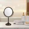 JERDON Two-Sided Tabletop Makeup Vanity Mirror - 10X-1X Magnification & Swivel Design - 6-Inch Diameter Portable Mirror - Bronze Finish - Model JP910BZP view 4