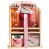 Deluxe Cherry Blossom Spa Basket - Home Spa Set with Bubble Bath, Bath Salts, Body Lotion, Bath Puff, and Rose Soaps in Wooden Curio view 1