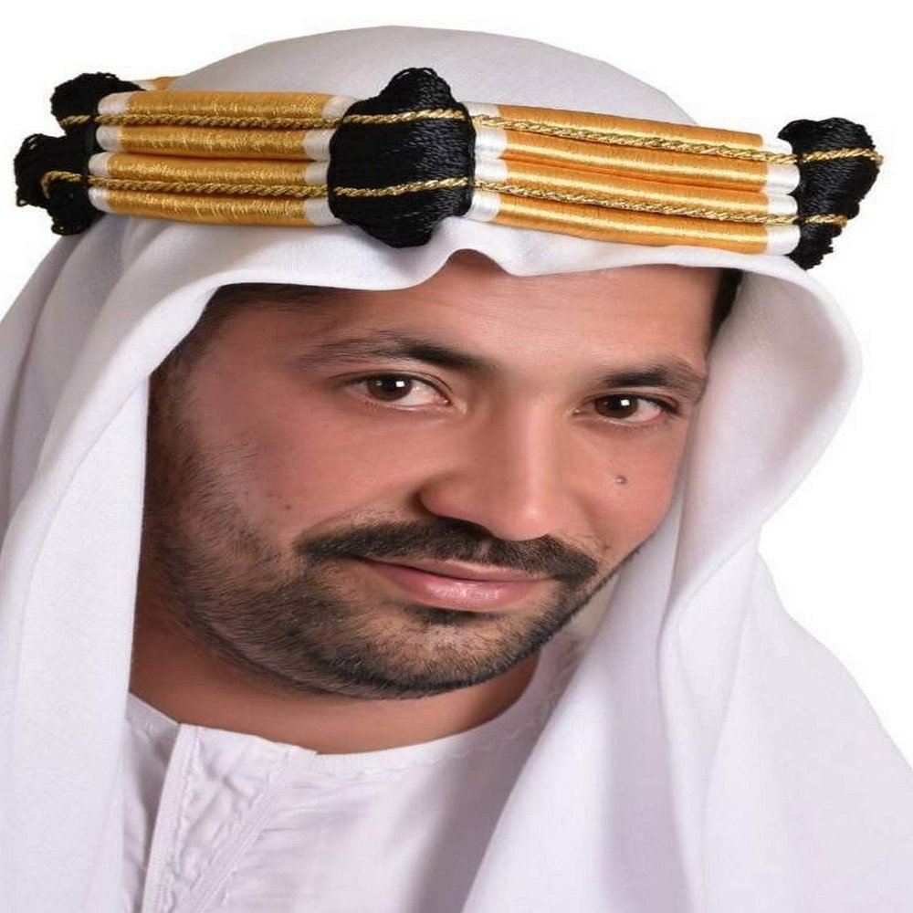 Al Hobish King Oqal Igal Agal Eqal Egal Arabian Headwear Shemag Saudi Headband Black Scarf Cord (gold with black)