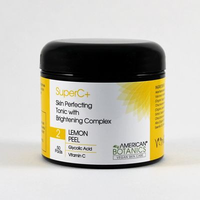 American Botanics SuperC+ Skin Perfecting Tonic with Brightening Complex Toner Pads - All Natural, Vegan, Cruelty-Free, Botanical Skin Care