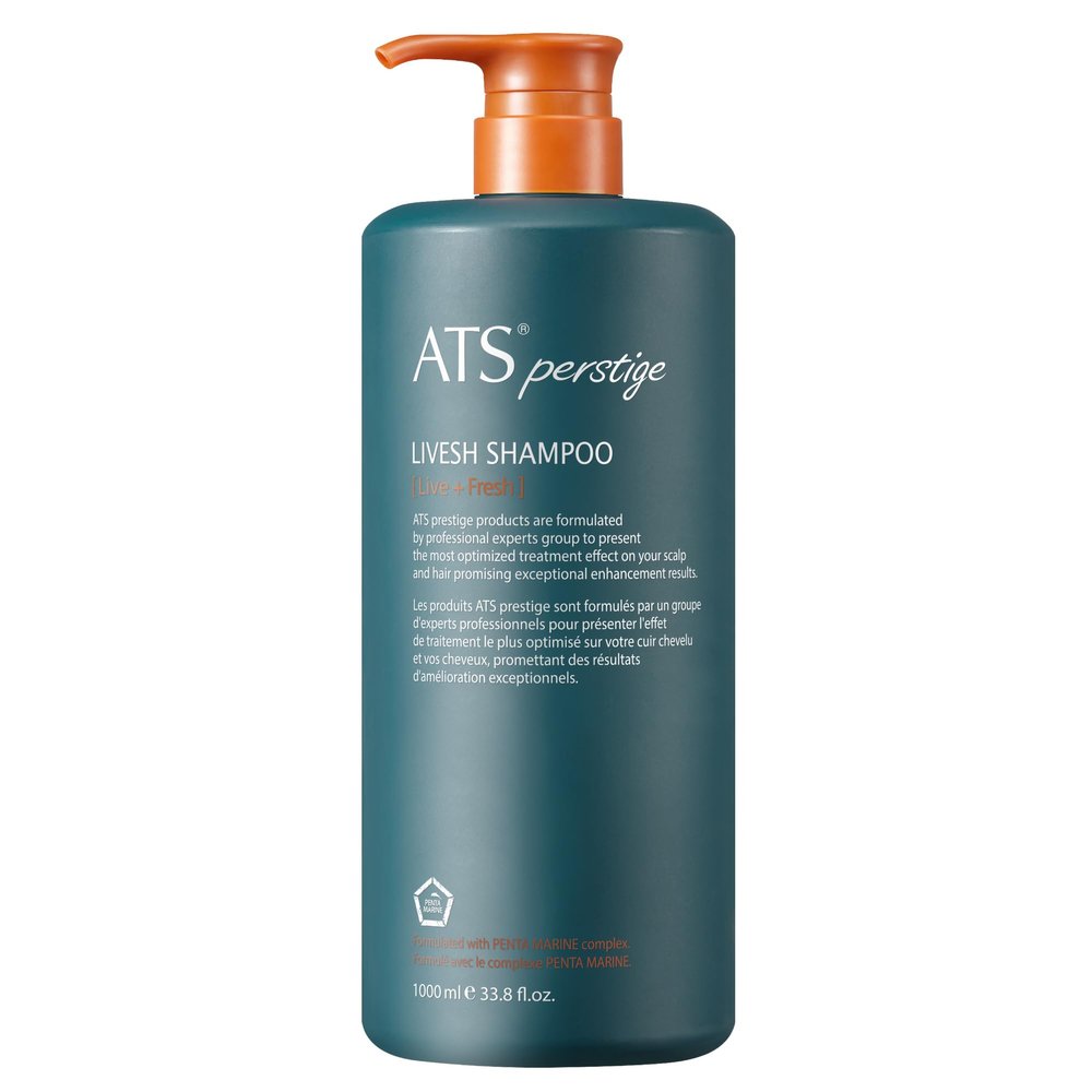 ATS Perstige Livesh Shampoo - 1000ML, 33.9 fl. oz. Hair Loss and Growth Silicone Free Shampoo