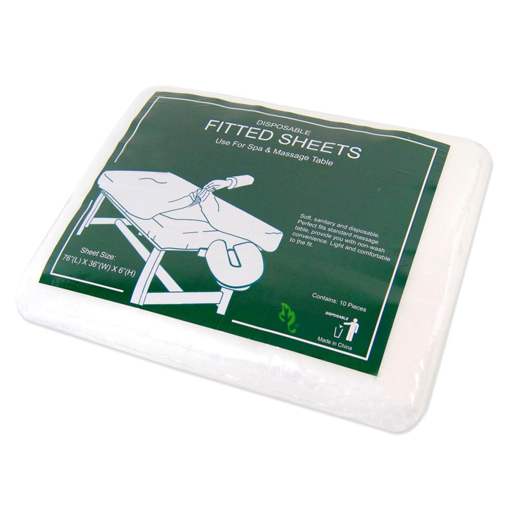 Appearus Disposable Fitted Massage Table Sheets  76x36x6  10-Pack  Non-Woven, Elastic Covers for Spa, Facial, Tattoo, Esthetician Use