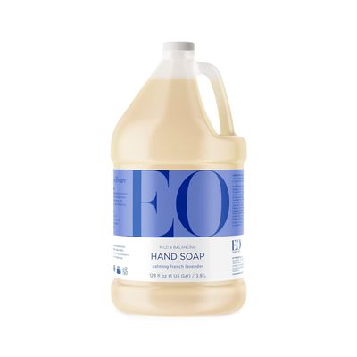 EO Liquid Hand Soap Refill, 1 Gallon, French Lavender, Organic Plant-Based Gentle Cleanser with Pure Essential Oils