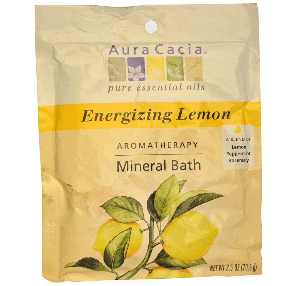 Aura Cacia Energizing Lemon Mineral Bath, 2.5 Oz
