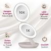 Zadro 4.5" Round LED Compact Mirror 10X/1X Travel Mirror with Lights and Magnification 3 AAA batteries LED Makeup Mirror view 4
