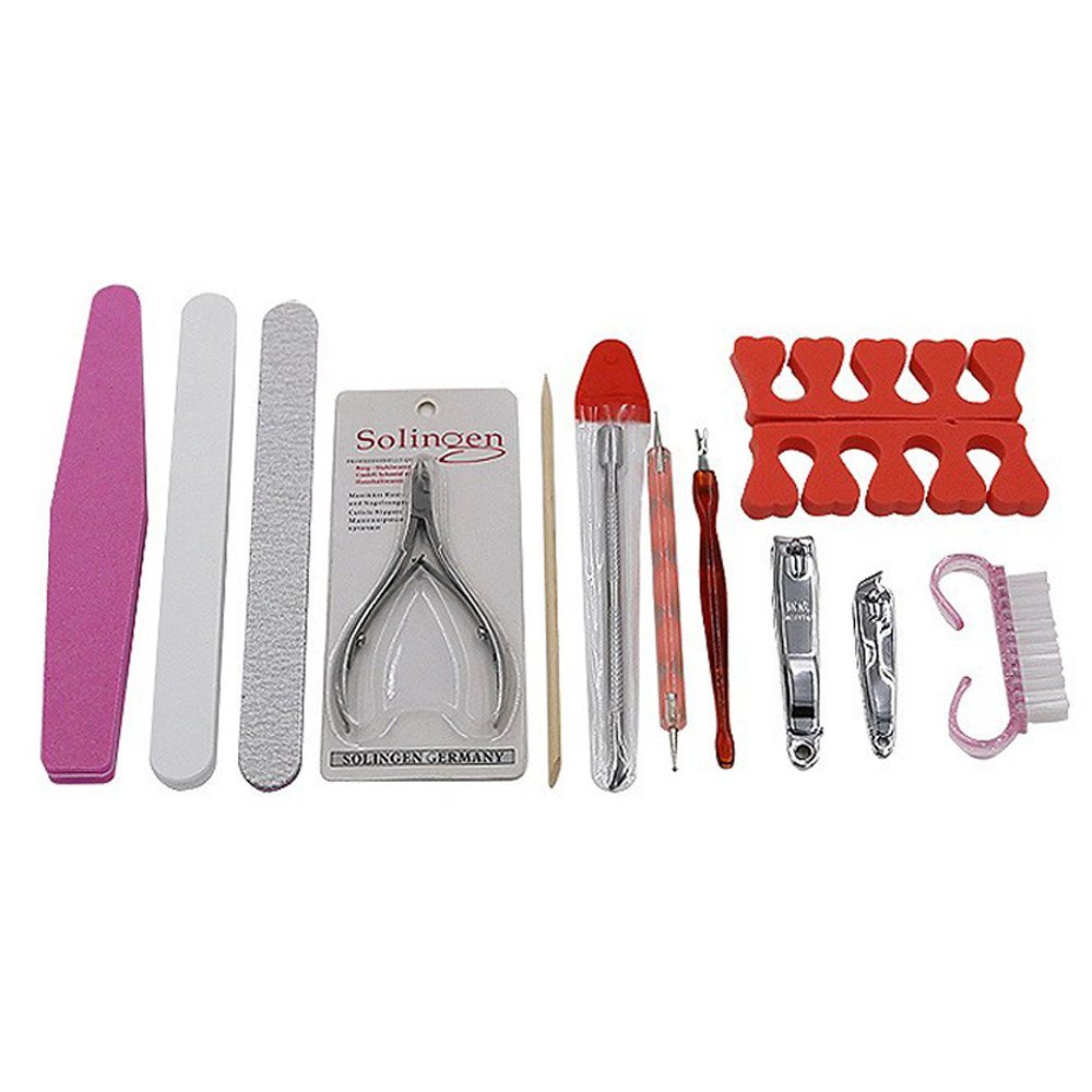 12-piece Carrion Scissors Edge Trimmer Cuticle Cutter Pusher Manicure Nail Tool Set Kit