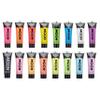 Moon Glow - Neon Blacklight UV Face & Body Paint - 0.42oz Set of 16 - includes 7x Intense and 7x Pastel colours plus White and Black view 1