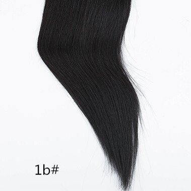 100% human hair 15"-24" Straight Invisible Halo Wire Human Hair Extensions One Piece 80G (16 inch, 1b#)