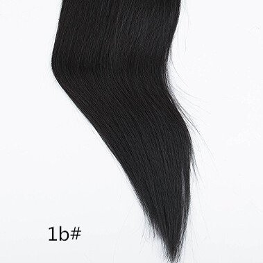 100% human hair 15"-24" Straight Invisible Halo Wire Human Hair Extensions One Piece 80G (16 inch, 1b#)