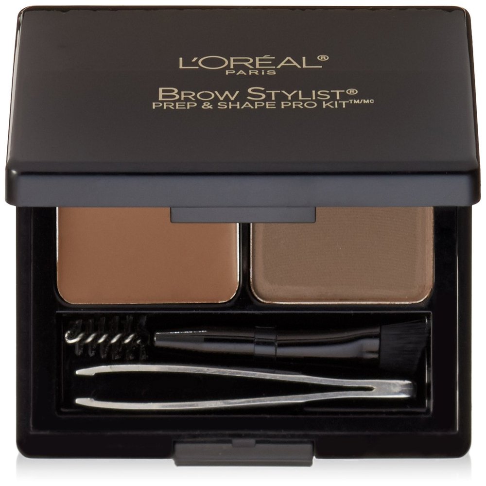 L'Oral Paris Brow Stylist Prep and Shape Pro Brow Kit, Medium To Dark, 0.12 oz.