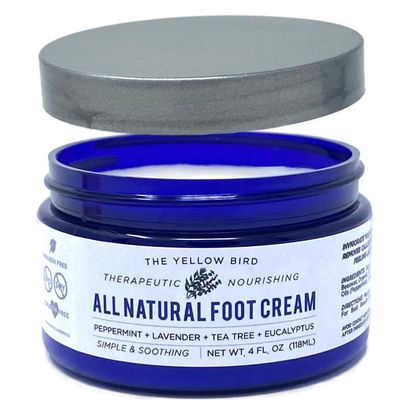 Yellow Bird Natural Tea Tree Foot Cream & Organic Foot Balm for Dry, Cracked Feet & Heels  Peppermint Moisturizer for Athletes Foot Relief and Intensive Callus Repair Treatment Salve  Made in USA