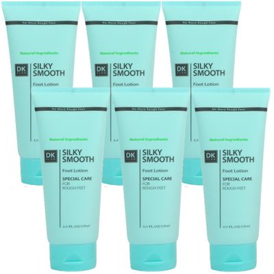 DK ELAN Silky Smooth Foot Lotion (Pack of 6) New Natural Moisturizer for dry, rough, cracked feet & heels