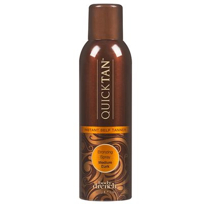 Body Drench QuickTan Instant Self Tanner Bronzing Spray, Salon-Quality Medium/Dark Tan, Streak-Free, Tinted Formula, 6 oz, 1-pack